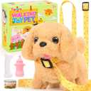 Tagitary Plush Toys Walking Dog Toys That Can Walk, Bark and Wag Tail,Interactive Electronic Pet Toys Puppy with Leash,Easter Christmas Birthday Gift for Toddlers Kids