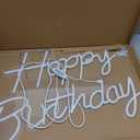 22" x 14.5" Happy Birthday Neon Sign for Backdrop, LED Happy Birthday Light Up Sign, USB Powered Dimmable Neon Light for Birthday Party Decorations, Wall Decor, Warm White
