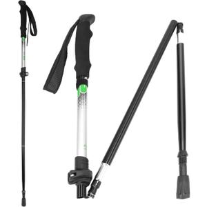 Travel Folding Trekking Hiking Pole with Carrying Case,Collapsible Cane Adjustable Walking Stick Portable Mobility Aid for Women Men Hikers Gift,Black