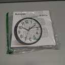 Rohioue Wall Clock Modern 8 Inch Battery Operated Silent Non Ticking Small Analog Clock for Living Room Office Home Bedroom Kitchen Bathroom(Black)