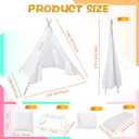 6 Sets Teepee Tent with Inflatable Airbed, Bed Tray Table, Fitted Sheet and Pillow Insert Play Tent for Indoor Outdoor Slumber Sleepover Party, 25 inches x 21.85 inches x 17.72 inches