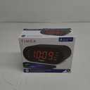 Timex Alarm Clock for Bedroom with FM Radio and 10 Station Presets, Clock Radio with Dual Alarms, USB Charger, Large Display, Sleep Timer, and Snooze  Black (T232B)