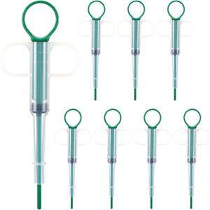 YUXIANLB 8Pcs Cat Pill Plunger Pet Pill Shooter Small Cat Pills Plunger Popper Dog Pills Dispenser Medicine Syringe Puppy Tablet Feeder Liquid Medical Feeding Tool Soft Tip Tablet Pusher for Animal