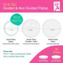 Elk and Friends Kids 7.8” Porcelain White Divided Plates with Silicone Suction Sleeves | Suitable for Babies/Toddlers | Microwave & Dishwasher Safe | Stay Put Dinnerware | Snack Dishes | 2 Pack