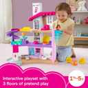 Fisher-Price Little People Toddler Toy Barbie DreamHouse Playset with Music Lights & Figures for Pretend Play Kids Ages 18+ Months, 3 feet tall and 4 feet wide