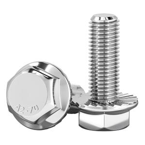 cSeao M12-1.75 x 30mm Flanged Hex Head Bolts Flange Hexagon Screws, Stainless Steel 18-8 (304), Plain Finish, 6 PCS