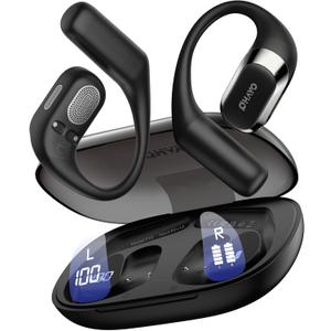 OHAYO Open Ear Headphones,Over Ear Earbuds with Ergonomic Earhook,Bluetooth Headphones 5.4 with Smart Digital Display,40H Playtime,IPX6 Waterproof,Touch Control Operate Fit Cycling,Running,Workout