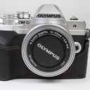 E-M10 Mark IV Case, BolinUS Handmade Genuine Real Leather Half Camera Case Bag Cover for Olympus OM-D E-M10 Mark IV Bottom Opening Version + Hand Strap (Black)