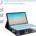 iPad Air 11 inch Case with Keyboard (M2) 2024, Detachable Bluetooth Keyboard, 7 Colors Backlit, Smart Protection Cover with Pencil Holder for Air 5th/4th 10.9 & iPad Pro 11 4th/3rd/2nd/1st Gen Green