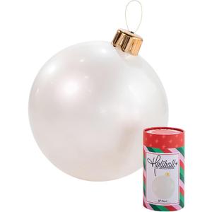 Holiball Inflatable Holiday Ornament  Ultimate Indoor/Outdoor Decoration  Reusable and Storage Friendly  for Weddings, Parties, Events, Team Colors  18"  Pearl White