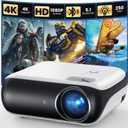 HAPPRUN Native 1080P Projector, Bluetooth Home Theater Movie Projector with Built-in Speaker, Compatible with Smartphone, HDMI, Fire Stick, PS5, Indoor & Outdoor Use - Without Google TV System