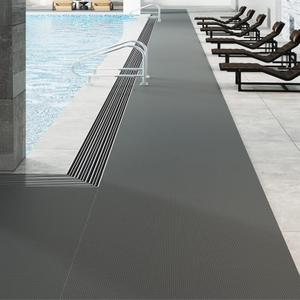 Commercial Wet Area Mat 3FTX10FT PVC Non Slip Drainage Floor Mat Restaurant Kitchen Bar Swimming Pool Matting for Indoor and Outdoor Water Drain Flooring Mat (Grey)