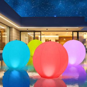 Floating Pool Lights Solar Powered,Blibly 14 inch Pool Lights that Float, Inflatable Waterproof Led Balls, Solar Floating Light for Outdoor Swimming Pond Garden Lawn Party Decor (4 Pack)