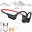 IFECCO Swimming Headphones Bluetooth 6.0  IP68 Waterproof Bone Conduction Headphones,Swimming Earbuds Underwater with 8G MP3 for Running Cycling Sports