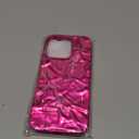 Compatible with iPhone 16 Pro Case Plating 3D Electroplate Design Cute Hot Pink for Girls Women Cool Luxury Fashion Girly Slim Soft Protective Phone Case