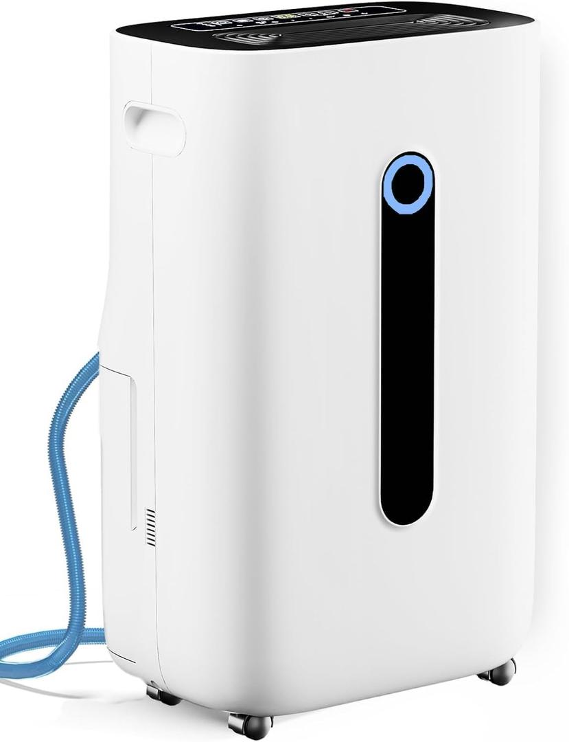 5000 sq.ft dehumidifier for home with drain Hose, 80 pint dehumidifiers for Basements with 1.7 Gallons large Water Tank and 4 Modes Operation Auto Shut-off,24H Timer,Child Lock,Defrost,Silent