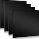 Frienda 4 Pcs 1/8" Thick, 23.6" x 23.6" Black HDPE Sheet HDPE Plastic Sheet High Density Polyethylene Board Solid Plastic Block Board for DIY Projects Machining Home Decor Handcrafts