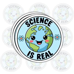 3 x 3 Pcs Science is Real Earth Sticker Science Awareness Quote Vinyl Decal Waterproof for Laptop, Water Bottle, Tumbler Gift for Environmentalists, Enthusiasts, and Educators 3 Inch