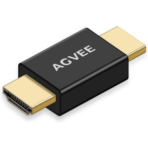 AGVEE 2 Pack HDMI Male to Male Adapter, HDMI Type-A 2.0 4k@60HZ Coupler Extender Connector, Metal Shell Extension Converter for TV Stick, Roku Stick, Chromecast, Xbox, PS4, Laptop, PC, Black