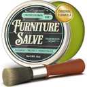 Furniture Salve for Leather - Polisher, Moisturizer, and Restorer for Couches and Furniture - Conditioner for Leather, Wood, and Vinyl - Repair Salve with Brush - 4oz