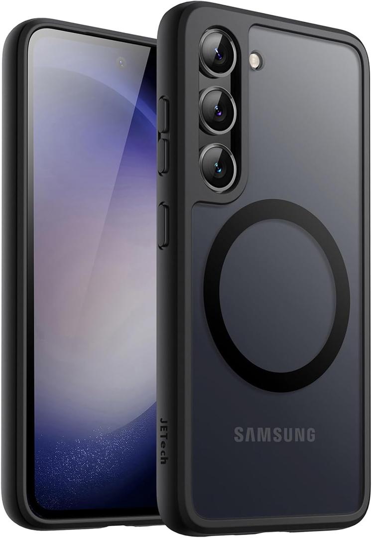 JETech Magnetic Case for Samsung Galaxy S23+ / S23 Plus 5G 6.6-Inch, Compatible with MagSafe, Translucent Matte Back Shockproof Phone Cover (Black)