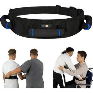 Gait Belt with Handles, Transfer Belt for Elderly, Patient Gait Belts, Transfer Belt Assist, Gait Belts for Seniors, Upgraded Using Rubber Handles (Blue)