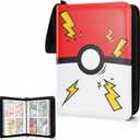 Portable 4-Pocket Trading Card Binder, 400 Pockets with 50 Removable Sleeves, Portable Collector Album with Zipper for TCG, Sport & Game Cards Prime