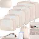 BAGAIL 9 Set Packing Cubes Luggage Packing Organizers for Travel Accessories (Cream)