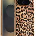 Phone Case for Google Pixel 10 Pro XL Silicone Leather Slim Cover Women Men, Aesthetic Luxury for Google Pixel 10 Pro XL Case Full Camera Protection Anti-Scratch Shockproof (Leopard Print)