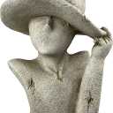 Red Carpet Studios Flower Pot Garden Gifts Stone Resin Indoor/Outdoor Planters, 16.54" Tall, Woman with Hat