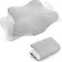 Cervical Pillow Case Cover Comfortable and Breathable Memory Foam Cervical Neck Pillow Case Cover with Zipper(White, Light Gray,Queen Size)