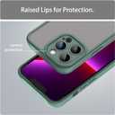 Case for iPhone 13 Pro Max Case Hard PC Back Soft Silicone Frame Drop Protection Non-Fingerprint/Scratch Translucent Thin Shockproof for iPhone 13 Pro Max Phone Case Matte Green