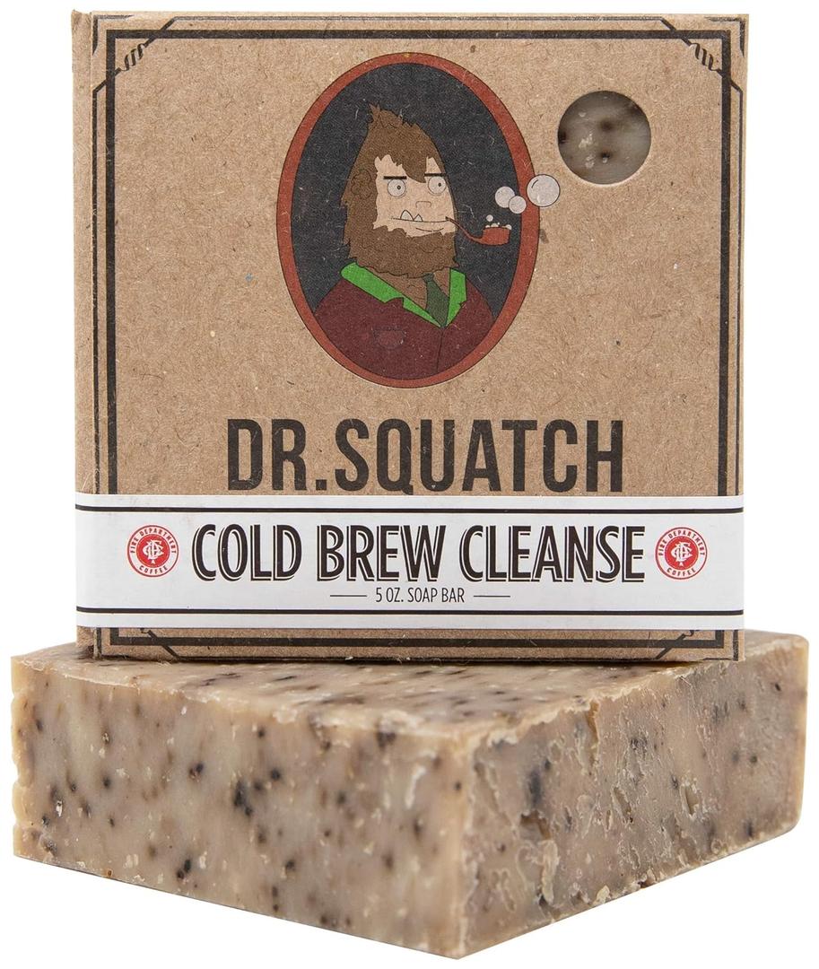 Dr. Squatch Cold Brew Cleanse Coffee Soap Bar Blend of Shea Butter, Salt, Kaoilin Clay, and Some Top Notch Coffee Beans Organic Handmade in USA (5 Ounce (Pack of 1)
