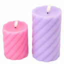 Core Home Flameless LED Wavy Taper Candles - Purple, Pink