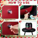 Sosation 2 Set Christmas Winter Golf Cart Decorations 39'' Inflatable Snowman Hat with Face Decal Funny Winter Outdoor Decoration Blow up Car Parade Accessories for Holiday Auto Vehicle Yard Garden