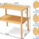 VERTORGAN Cabinet Organizer Shelf(Set of 2),Kitchen Counter Shelves,Bamboo Stackable Expandable Spice Rack Countertop(Medium)