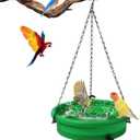 Hanging Heated Bird Bath for Outdoors for Winter, 75W Heated Bird Baths with Detachable Power Cord, Thermostatic Control All Seasons for Garden Yard Patio Lawn Green