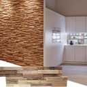Wall!Supply 3D Wall Panels Reclaimed Rustic Asian Teak Wood Home Decor Wallpaper Alternative for Living Room, Bedroom & Office Easy DIY Installation 10 Pack, Covers 9.6 Sq Ft