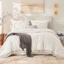 Andency Comforter Full Size Set Beige, 3 Pieces Boho Tassel Lightweight Bedding Full, Soft All Season Fluffy Bed Set Gift Choice (79x90In Comforter & 2 Pillowcases)