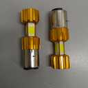 YM E-Bright BA20D Motorcycle bulb Lamp 3 COB 18W LED Bulbs High Low Beam White Pack of 2