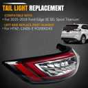Left LED Tail Light Compatible with 2015-2018 Ford Edge SE SEL Sport Titanium Replacement for HT4Z-13405-E FO2800243,Tail Rear Brake Lamp Assembly LED Tube Bar Clear Lens Black Housing Driver Side