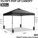 GDY 10'x10' Pop Up Canopy Tent, Patio Gazebo, Outdoor Canopy for Events, Parties, Camping,Garden,Black.
