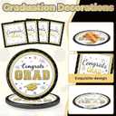 2 x Class of 2026 Graduation Paper Plates and Napkins Set, Black Gold 9 Inch Disposable Plates Napkins Serves 20, Graduation Party Supplies Table Decorations, 9inch and 6.5inch