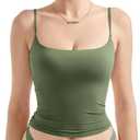SUUKSESS Women Sexy Square Neck Tank Top Summer Y2K Going Out Basic Cami Shirt, Size S