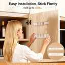 9.6 Large Acrylic Straw Holder for Cabinet Door, Reusable Adjustable Two-Part Straws Organizer with Ultra Sticky Adhesive Strips, 2026 Straw Storage for Kitchen Cupboard (Transparent)