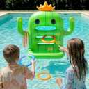 Funscape Kids Pool Toys, Inflatable Cactus Water Toss Game, Outdoor Backyard Play w/6 Rings 6 Discs, Swimming Floating Toy Summer Beach Yard Family Fun Party Gift 3 4 5 6 7 8 12 Year Old Boy Girl Teen
