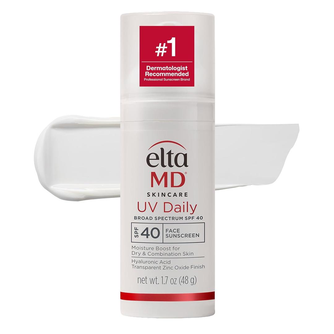 EltaMD UV Daily Face Sunscreen with Transparent Zinc Oxide and Hyaluronic Acid, Moisturizes and Protects, Great for Dry, Combination, and Normal Skin (03 - Untinted (1.7 oz))