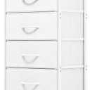 Fixwal White Tall Dresser for Bedroom Closet Organizers and Storage Tall Fabric Dresser with 6 Drawers, Small Clothes Storage Girl Bedroom Furniture