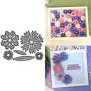 2 x Patchwork Flowers Metal Cutting Dies for Card Making, Paper Embossing Die Cuts Kit Templates Supplies, Photo Frame Album DIY Scrapbooking Stencils Sets