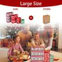 24 PCS Christmas Bags for Wrapping Holiday Gifts,Hot Stamping Foil Festival Bag Bulk Set with Snowman, Reindeer,Christmas Stocking/Cane/Tree, Snowflake, Gin Design - 6 X-Large,6 Large,6 Medium,6 Small (24 Count (Pack of 1))